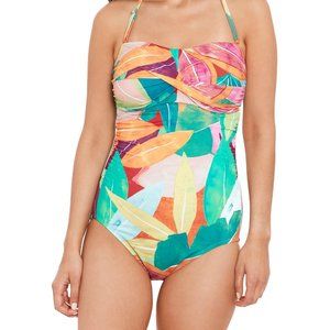 NEW Time and Tru Women’s 1X Tropical Botanical NWT One Piece Swimsuit Size 1X